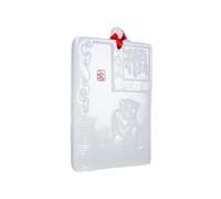 Tingyilan Collar chino de jade blanco natural del zodiaco 12 animales Feng Shui, collar de constelación de santos, collar de la suerte con cadena de joyería,Monkey