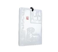 Tingyilan Collar chino de jade blanco natural del zodiaco 12 animales Feng Shui, collar de constelación de santos, collar de la suerte con cadena de joyería,Sheep