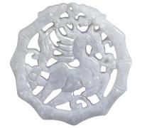 Tingyilan Collar con colgante de jade natural tallado a mano con caja de regalo, amuleto de piedra del zodiaco chino 2026, accesorios de joyería de moda