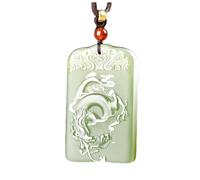 Tingyilan Collar de jade natural con colgante de animal del zodiaco chino, collar de riqueza Feng Shui para mujeres y hombres, collar de buena fortuna,Dragon