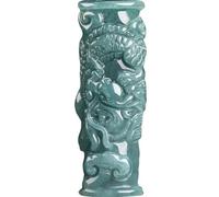 Tingyilan Collar de la suerte, colgante de cilindro de dragón chino de jade natural, fuerza y riqueza, joyería única, regalos espirituales
