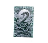 Tingyilan Collar Del Zodiaco Chino De Piedra De Jade Natural Para Hombres Y Mujeres, 12 Animales, Colgante De Jadeíta Natural Con Cadena, Adorno Espiritual, Joyería,Snake,40x65x6.5mm