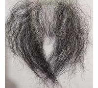 Tingyilan Fake Private Hair, Unisex Pubic Toupee Hecho A Mano Largo Invisible Realista Fake Body Hair, Muñeca De Silicona Negra Añadiendo Volumen Al Pelo,A,One Size