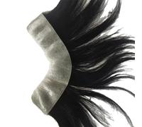 Tingyilan Hombres Línea de cabello en la frente Tupé Piel de cabello humano real Extensión de cabello PU Línea de cabello en retroceso Sistemas de reemplazo de postizos 2.8 "x4.8"