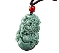 Tingyilan Jade Natural 12 Horóscopo Chino Prosperidad Collar Colgante,Dragon