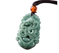 Tingyilan Jade Natural 12 Horóscopo Chino Prosperidad Collar Colgante,Snake