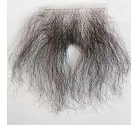 Tingyilan Largo suave vello púbico falso hombre mujer adhesivo transpirable sintético falso accesorio de cabello privado para muñeca bifurcada peluca de bigote falso,Negro,One Size