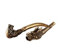 Tingyilan Latón Cobre Antiguo Pipestem Colección Decoración Artesanal Fénix Tabacos Pipa Y Dragón Portacigarrillos, Pipa De Metal Reutilizable para Fumar Cigarrillos