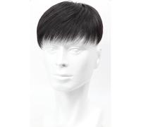 Tingyilan Men Hair Tropper Natural Black Short Men Topper Wig Sistemas de reemplazo de peluquín de cabello humano real con 4 clips y 10 cintas de doble cara,Natural,16x18cm
