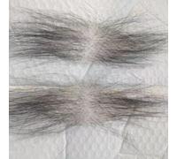 Tingyilan Pelo humano real negro, vello de axila falso realista invisible, cuerpo de muñeca de silicona, vello púbico, peluca de pelo de pecho,Black 2,One Size