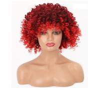 Tingyilan Pelucas Afro Rizadas Y Rizadas Cortas Con Flecos Peluca De Pelo De Los Años 80 De Aspecto Natural Con Flequillo Sintético Para Mujeres Negras Para Cosplay Y Diario,118t39a