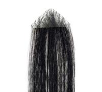 Tingyilan Peluquín en forma de triángulo de línea de cabello para hombre Extensión de cabello humano real Patillas invisibles Pelucón Flequillo Sistema de reemplazo,Negro,2x2x3cm