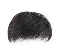 Tingyilan Peluquín Para Hombres, Sistema De Pelo De Peluca Negra, Peluquín De Pelo Humano Real Para Peluquín De Frente Invisible Fringe Bang System,Short,18x20cm