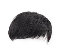 Tingyilan Peluquín Para Hombres, Sistema De Pelo De Peluca Negra, Peluquín De Pelo Humano Real Para Peluquín De Frente Invisible Fringe Bang System,Natural,20x22cm