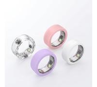 TINGYR Funda Compatible con Oura Ring 5, Suave, Agradable para la Piel, Resistente al Sudor. M (9/10 / 11) 4 uds (Transparente, Blanco, Rosa, Morado Lila)