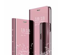 TingYR Funda Compatible con Xiaomi 15T Pro Carcasa, Espejo Funda Flip Inteligente Mirror Caso, Soporte Plegable, Case Cover Funda Compatible con Xiaomi 15T Pro.(Oro Rosa)