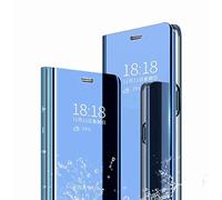 TingYR Funda para OPPO Find X3 Lite Carcasa, Espejo Funda Flip Inteligente Mirror Caso, Soporte Plegable, Case Cover Funda para OPPO Find X3 Lite.(Azul)