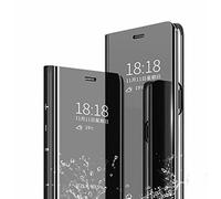 TingYR Funda para OPPO Find X5 Carcasa, Espejo Funda Flip Inteligente Mirror Caso, Soporte Plegable, Case Cover Funda para OPPO Find X5.(Negro)
