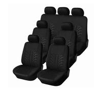 TINGYUS Fundas Asientos Coche Fundas para Asientos De Coche, Fundas para Asientos Delanteros Y Traseros, Negras, Universales, De Poliéster. Fundas de Asiento(Black-13 Pieces G)