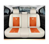 TINGYUS Fundas Asientos Coche para Mitsubishi para Pajero para Lancer para Outlander XL 3 para Space para Star para Grandis para Carisma L200 Fundas de Asiento(Beige Orange Rear)
