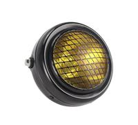TINGYUS Moto Faro Delantero 5.75 Pantalla De Rejilla Delantera De Malla Redonda Para Faro Delantero De Motocicleta, Color Negro Universal Faros Motocicleta(Black yellow)