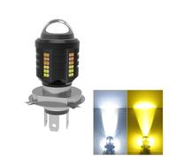 TINGYUS Moto Faro Delantero Faros Delanteros LED Para Motocicleta H6 BA20D Bombillas Blancas Y Amarillas De Luz Alta Y Bajo Lente De Proyector Faro Antiniebla Faros Motocicleta(A White-Amber)