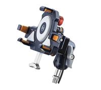 TINGYUS Soporte Navegador Moto Soporte De Teléfono para Motocicleta Metal Ajustable 360 Grados con Cable Carga Inalámbrica Resistente Al Agua A Prueba Golpes Porta Movil(H)