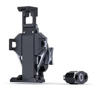 TINGYUS Soporte Navegador Moto Soporte para Teléfono Móvil De Motocicleta Menos 6,9 Pulgadas Marco Navegación GPS Universal para Y Scooter Porta Movil(A Silver-Black 8mm)
