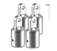 TINGZHIGO Bimini tapa de extremo superior para el ojo se adapta a tubos redondos de 25 mm con una llave Allen hexagonal en forma de L acero inoxidable 316 accesorios superiores Bimini (paquete de 4)