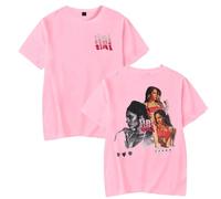 Tini Stoessel Fresa - Camiseta para mujer y hombre, estilo casual, cuello redondo, manga corta, retro, clásica, estilo casual, rosa, XXS
