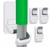 Tinkeep Paquete de 3 soportes para escobas y fregonas, autoadhesivos, sin taladrar, antideslizante, organizador de limpieza del hogar, soporta hasta 6 libras