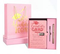 Tinlade 2026 Congrats Grad Gift Set Including Graduation Leather Notebook with Pen and Refill Pink Gift Box and Bag Class of 2026 Congratulations Present for Her Him School College Graduate Students