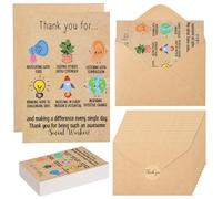 Tinlade 30 juegos de tarjetas de agradecimiento para trabajadores sociales con sobres y calcomanías, regalo de agradecimiento para ser impresionante para la escuela, trabajador social, profesor