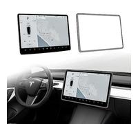 Tinlucys Marco protector de borde de pantalla compatible con el modelo 3/Y accesorios interiores 2017-2023 de silicona para consola central de parachoques, protección agradable a la piel, color gris