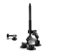 TINMAGI Juego de Soporte para Coche con Triple Ventosa, Soporte de Triple Ventosa y Abrazadera con Palo Selfie 120 cm, Soporte Coche Tercera Persona para Insta360 Gopro Cámara de Acción