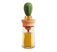 TINMIX Dispensador de aceite con cepillo, dispensador de aceite de oliva de vidrio para cocina, botella dispensadora de aceite 2 en 1 con cepillo de silicona para cocinar salsa de vinagre, barbacoa,