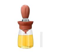 TINMIX Dispensador de aceite con pincel - Botella 2 en 1 con cepillo de silicona para cocina, cocina, dosificador de aceite para vinagre, salsa, barbacoa, barbacoa, asado, T-OB22 rojo