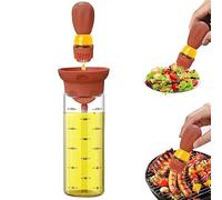 TINMIX Dispensador de aceite de oliva con cepillo de silicona 2 en 1, botella dispensadora de aceite de 300 ml para cocina, barbacoa, parrilla, hornear, ensalada, color gris
