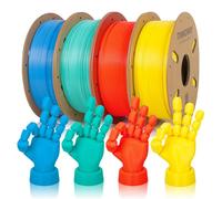 TINMORRY PETG - Paquete de filamentos para impresora 3D, filamento PETG-ECO de 1.75 mm, filamento 3D PETG-Eco rápido, filamento de impresión 3D de 1 kg x paquete de 4 colores, amarillo brillante