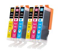 Tinnee 581XXL Cartuchos de Tinta de Repuesto para Tinta Canon 580 581 XXL Cartuchos para Pixma TS6150 TS6151 TS6250 TS705 TR7550 TS8150 TS8151 TS8152 TS8250 TR8550 TS9150, 2 Cian 2 Magenta 2 Marillo