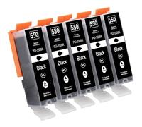 Tinnee PGI-550XL Cartuchos de Tinta de Repuesto para Canon 550XL Canon PGI-550 XL Cartuchos para PIXMA IP7250 IP8750 MX925 MG5650 IX6850 MX725 MG5550 MG6350 MG6450 MX920, 5 PGBK