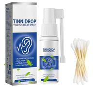 TinniDrop Tinnitus Relief Spray,Spray Higiene del Oído,Earwax Cleaning Care Spray,Tinnitus Relief for Ringing Ears,10 bastoncillos de algodón