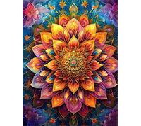 Tinnoon Diamond Painting Mandala de colores Pintura Diamante, 5D Diamond Painting Kit Completo Punto de Cruz, Cuadros de Diamantes Full Drill Diamond Dots Adultos para Decoración Hogar 40x50cm k-28