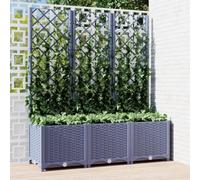 Tino Tech Macetero con enrejado, 120 x 40 x 136 cm, de polipropileno, para plantas, para balcón, balcón, color gris oscuro