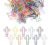 Tinoaly 100 Clips Papel Cruz, Clips de Papel Bíblicos de Colores Pinzas Diarios Cristianos Útiles para el Estudio Bíblico para Mujeres y Hombres Cristianos