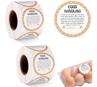 Tinoaly 1000uds Pegatinas Cajas Huevos Frescos Granja, 5cm Etiquetas Redondas Huevos Fecha Recolección Escribible Etiquetas Adhesivas Empaque Ideales para Pequeñas Empresas Mercados Agrícolas