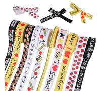 Tinoaly 10uds Cintas de Grogrén para el Regreso a Clases, 10 Estilos 3 Yardas Cada Una Cinta Decorativa con Temática Escolar para Envoltura Regalos y Artículos Fiestas de Jardín Infancia