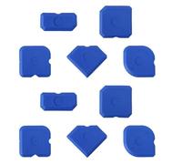 Tinoaly 10uds Herramientas Silicona Calafatear, Herramienta para Acabado de Sellador Removedor Masilla Raspador de Lechada Reutilizable para Cocina Baño Piso Ventana y Fregadero (Azul)