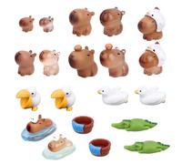 Tinoaly 20uds Mini Capibaras Resina, Pequeñas Figuras Capibara Que Brillan Oscuridad Adornos Mini Animales Resina Pequeños para Hogar Decoración Tartas y Accesorios(Color Sólido y Luminoso)
