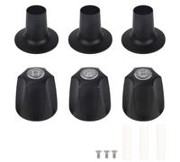 Tinoaly 3uds Kit Recambio Mandos ducha, Mandos Negro Mate con Base Cable de Conexión Tornillos Grifería Bañera Compatible con Verve Kit de Remodelación